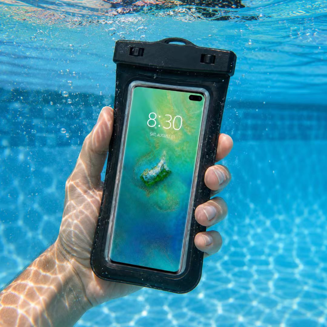 Universal Waterproof Phone Pouch Touchscreen Case for Swimming Black - D0011 - Image 3
