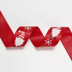 5 yards - Red Christmas Gnome Ribbon - C0005
