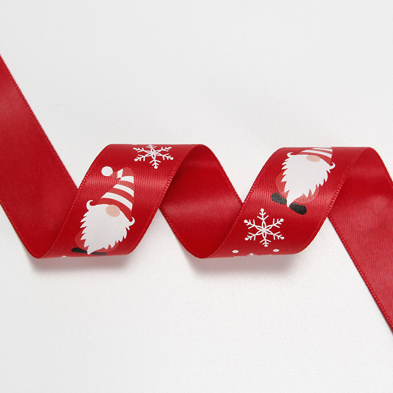 5 yards - Red Christmas Gnome Ribbon - C0005