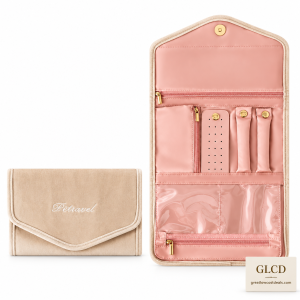 Pink Travel Jewellery Organiser Bag Portable Storage Pouch for Accessories D0027