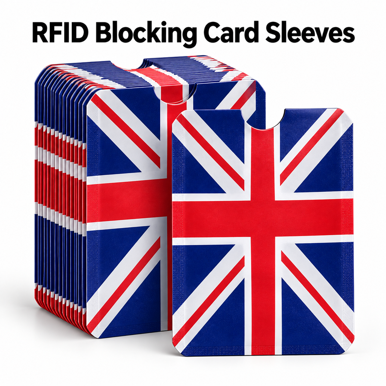 5x Union Jack RFID Blocking Card Sleeves UK British Flag Contactless Protection - D0033 - Image 4
