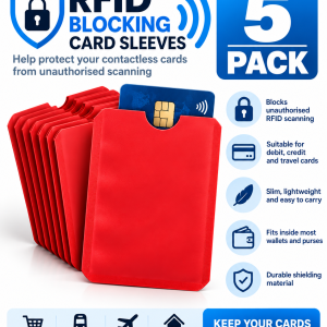 Red RFID Blocking Sleeves
