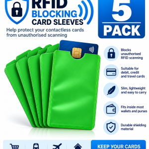 Green RFID Blocking Sleeves