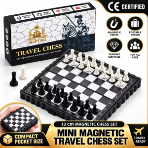 Mini Magnetic Chess Set Portable Folding Travel Board Game Kids Adults 13cm -D22